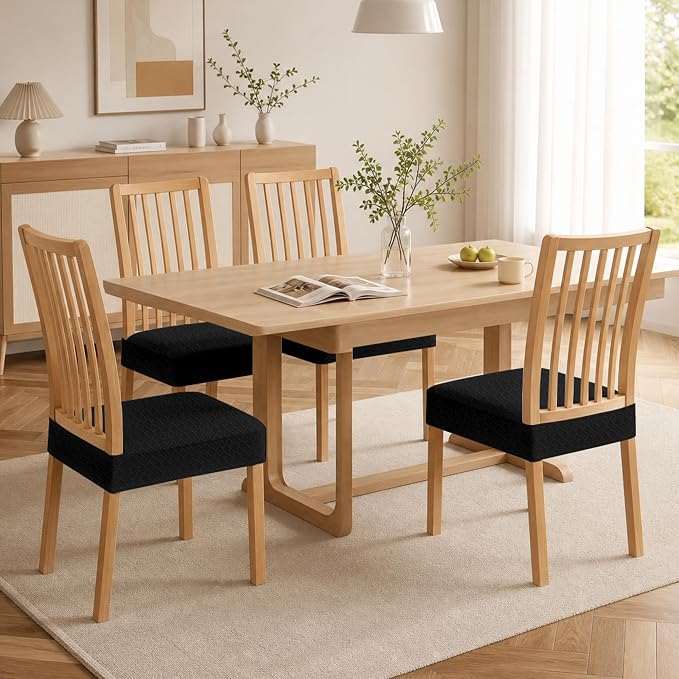 BIETYONE Waterproof Dining Chair Covers, Stretch Seat Protector, Washable | 4 Pack, Waterproof, Spill Resistant, Washable, Stretch Fit, Easy Clean Chair Protector