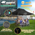 COBIZI 10x15 Pop Up Heavy Duty Canopy with 4 Sidewalls and Hexagonal Legs, Easy up Tent for Parties, Commercial and Wedding, Outdoor Canopy with Roller Bag, Sand Bags, Waterproof & UPF50+ (Black)