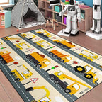 Construction Rug Car Rug Construction Rugs for Boys Room Cartoon Truck Area Rug Construction Play Mat Car Rug for Boys Room Construction Decor for Boys Room 5'×7'