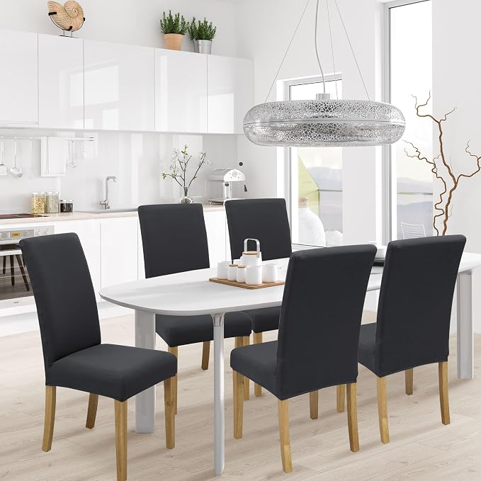 Dining Chair Covers, Stretch Seat Covers, Washable Furniture Protector | Washable, Stretch Fit, Soft, Non Slip, Dining Chair Covers, Seat Protector, Furniture Protector