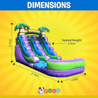 Inflatable Water Slide for Kids & Toddlers with Inflatable Pool, Backyard, Park or Commercial Use, Outdoor Water Play, Includes Blower Stakes, Splash Pool & Storage Bag, Large 21' x 9' x 12'
