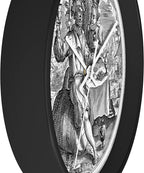 Mozingo ~ Wine Clock for Kitchen Bar Wall It's Wine O'clock Silent Time Gift Home Decor Made In USA, 10" (Hour Marks - None, Clock Frame Color - Black, Wine Theme #02)
