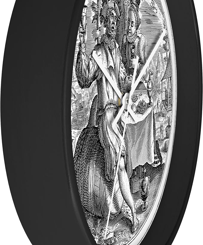 Mozingo ~ Wine Clock for Kitchen Bar Wall It's Wine O'clock Silent Time Gift Home Decor Made In USA, 10" (Hour Marks - None, Clock Frame Color - Black, Wine Theme #02)