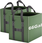 2-Pack 66 Gallons Reusable Yard Waste Bags, Upgrade Heavy Duty Foldable Garden Leaf Bag Lawn Bags Trash Bag Waste Container, Keep Upright (25.5" L × 25.5" W × 27.5" H)