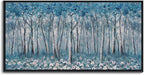 DUNHUANG ART Blue Tree Canvas Wall Art - Large Size Teal Abstract Painting for Home Office Living Room Bedroom Bathroom - Black Framed - Wall Decor Living Room 20"x40"