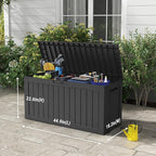 Mars Villa 72 Gallon Deck Box, Outdoor Storage Box Waterproof, Outside Resin Storage Bin for Patio Furniture Cushions, Pool Supplies, Garden Tools, UV-Resistant and Weatherproof, with 4 Wheels, Black