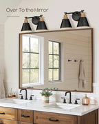 FEMILA Black Bathroom Light Fixtures, 2-Light Bathroom Vanity Lights Over Mirror with Hammered Metal Shade, Modern Wall Sconces Lighting for Kitchen Bedroom Living Room, 4FG59B-2W BK
