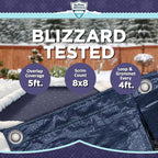 Buffalo Blizzard Deluxe 12 ft x 24 ft Rectangular Winter Pool Cover | Blue/Black | Closing Inground Swimming Pools | Easy to Install | Heavy Duty, Cold & UV Resistant | Shields from Seasonal Debris