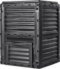 VEVOR Garden Compost Bin 80 Gallon, BPA Free Composter, Large Capacity Outdoor Composting Bin with Top Lid and Bottom Door, Easy Assembling, Lightweight, Fast Creation of Fertile Soil
