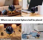 Amazing Gemstone Fluorite Crystal Ball with Stand - 2 Inches Crystal Sphere Meditation Balls for Witchcraft and Decorative Balls