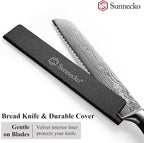 8" Serrated Bread Knife, High Carbon German Steel Sourdough Knife | Ultra Sharp Serrated Edge Bread Knife for Homemade Bread Crusty Loaves & Cakes, Professional Cake Slicer Gift for Mom and Dad