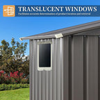 Vongrasig 5 x 3 FT Outdoor Storage Shed, Metal Shed Small Garden Tool Storage Shed with Window and Lockable Door for Outside Backyard Patio Lawn (Grey)