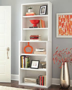 ClosetMaid Bookshelf with 6 Shelf Tiers, Adjustable Shelves, Tall Bookcase Hutch, Sturdy Wood With Closed Back Panel, White Finish