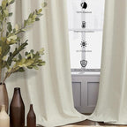 DANCURTON Beige Short Black Out Curtains 58 Inch Long for Bedroom 58 Inch Length Window Treatments Boho Kitchen Farmhouse Thermal Cooling Curtains for Summer Heat Living Room Bathroom 2 Panel Set