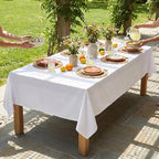 Urban Villa Tablecloth Cotton Tabletop 60x84 (6-8 Seats) White