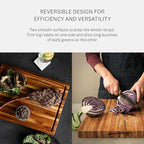 Teakhaus Carving Board with Juice Groove - Medium (M) Teak Wood Cutting Board 18”L x 14”W x 1” Thick - Lightweight, Sustainably Harvested & FSC Certified - Knife Friendly with Beeswax Oil Finish