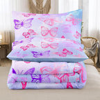 Tailor Shop Butterfly Comforter Sets Twin Size,Purple Butterfly Bedding Sets for Girls Kids Teens with 1 Pillowcase…