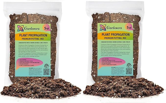 Gardenera Organic Plant Propagation Premium Potting Mix - Achieve Ideal Air and Moisture Balance - 10 Quart