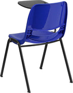 Flash Furniture HERCULES Blue Ergonomic Shell Chair with Right Handed Flip-Up Tablet Arm