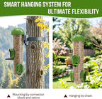 LONA Bird Feeders for Outdoors 2 Pack, Tube Feeder Weatherproof with Multiple Hanging Methods, Wild Bird Feeding Silo for Outside, 3 Port