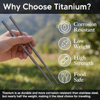 Kuvik Titanium Chopsticks with Lavender Purple Carrying Case