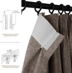 Light Coffee Pinch Pleat 100% Blackout Drapes Linen Blend, Room Divider, Room Darkening, Energy Saving, Furniture Protecting, Light Blocking Extra Wide Privacy Curtains, 240Wx84L, 1 PC