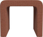 Modern Channel Rust Chenille Foot Stools Ottoman Home Décor, Soft Ottoman Foot Rest Chair for Bedroom and Living Room, Vanity Chair and Stool in Dressing Area, and Lounge (Rust Chenille)