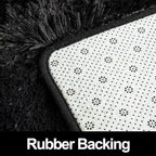 Super Soft Fluffy Shaggy Rugs 5x8 Feet for Living Room Bedroom, Fuzzy Plush Area Rugs for Girls Kids Room Nursery Home Decor, Furry Dorm Rug Cute Non-Slip Indoor Floor Carpet, Black