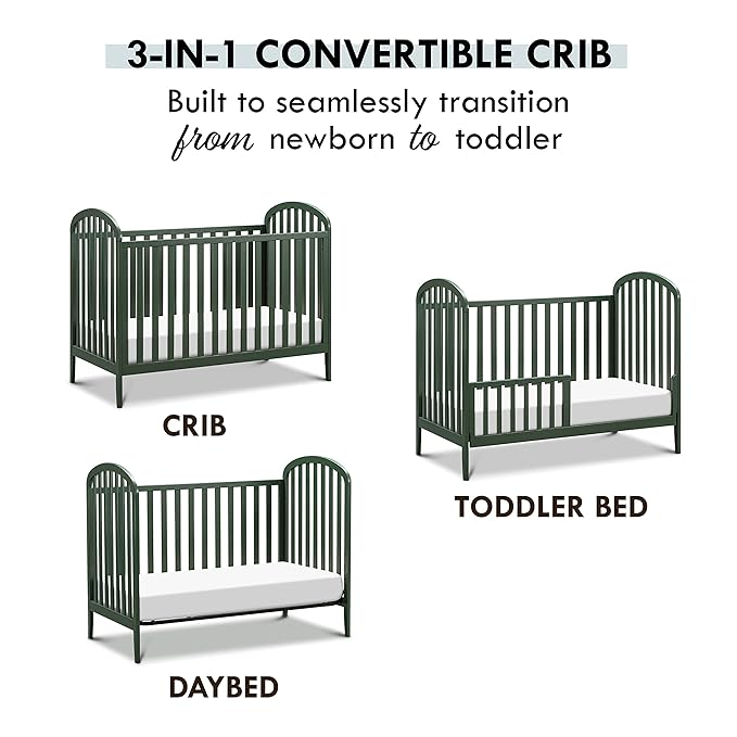DaVinci, Beau 3-in-1 Convertible Crib in Forest Green, Greenguard Gold Certified