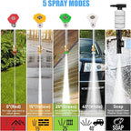 5000PSI Pressure Cleaner - 2025 New Power Cleaner with Upgraded 33ft Pressure Cleaner Hose Reel, Foam Cannon, 4 Nozzle Set, Power Cleaner for House/Patios/Car/Fence, Blue