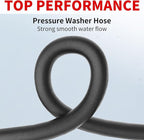 200FT Pressure Washer Hose 4200PSI, Power Washer Hose Steel Wire Braided with Swivel Quick Connect, Commercial Grade Industrial High Pressure Water Washing Hose (4200PSI, 200FT)