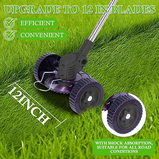 Weed Wacker Cordless Adjustable Weed Eaters 3 in 1 Electric String Trimmer Lawn with Two Battery with Charger Comes with Multiple Blades for Yard,Green,Garden(Black)