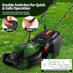 Goplus Lawn Mower, Electric Lawn Mowers with Grass Collection Box, 12 AMP Motor, 14" Cutting Deck, 3 Adjustable Cutting Positions, Walk-Behind Small Corded Lawnmower for Garden Farm Yard