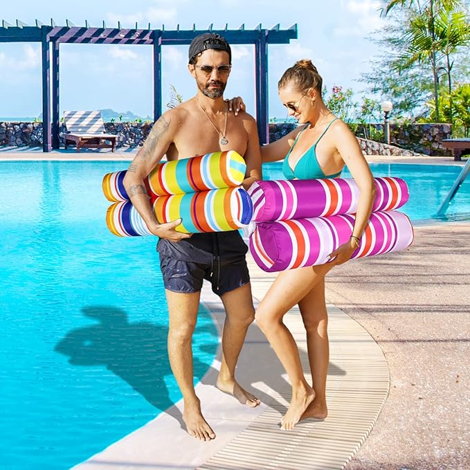FindUWill 2 Pack Fabric Water Swimming Pool Floats Hammock, XL, Inflatable Multi-Purpose Water Hammocks Floaties (Saddle, Lounge Chair, Hammock, Drifter), Pool Float Lounger for Adults Vacation