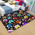 Car Rug Play Mat Kids Rugs for Playroom Car Rug for Boys Room Kids Mat Construction Play Mat Car Play Rug Car Carpet for Kids Carpet for Bedroom Truck Rugs for Boys Room,Black 3'×5'