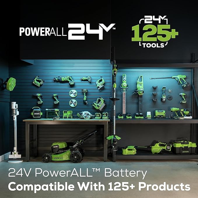Greenworks 24V 12" Brushless Cordless Compact Chainsaw (Great For Storm Clean-Up, Pruning, and Firewood / 125+ Compatible Tools), Tool Only