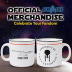 Silver Buffalo Star Trek Enterprise Property, Ceramic Camper Mug, 20oz | NCC-1701, The USS, 0.59 Liters