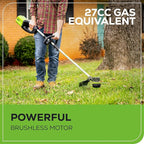 Greenworks 80V 16 inch Brushless String Trimmer, 2.0Ah Battery & Rapid Charger Included, ST80L210