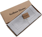 Solino Home Linen Soft Grey Table Runner 72 Inches Long - 100% Pure Linen Hemstitch Table Runner 14 x 72 Inch for Dresser, Dining, Fall, Autumn, Halloween, Thanksgiving - Classic Hemstitch