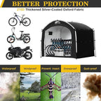 Happy Travel Bike Storage Shed Tent,Outdoor Portable Bicycle Storage Sheds with 210D Oxford Fabric PU4000 Waterproof for 2/3/4/6/8 Bikes,Bike Covers Shelter for Motorcycle,Garden Tools,Toys,Lawn Mower