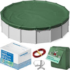Yankee Emerald Series Pool Covers for Above Ground Pools | Round 21 ft Swimming Pool Cover w/Steel-Core Cable, Winch for Winterization | 9 mil Medium-Thickness for Off-Season, On-Season Protection