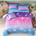 PERFEMET Pink Mermaid Comforter Set Full Size 6 Pieces Bed in A Bag Colorful Rainbow Bedding Set for Teens Girls 3D Sparkly Glitter Ombre Bed Set with Comforter and Sheets (Pink Mermaid, Full)