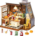 Rolife DIY Dollhouse Miniature House Kit 1:18 Scale Baking Kictchen with Pitched Roof Window, Diorama Tiny House Building Kit Crafts for Adults Home Decor Gift for Women Men Her