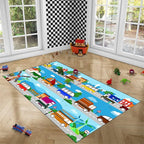 Car Carpet for Kids Kids Rugs for Playroom Car Track Rug Road Rug for Kids Car Play Rug Road Carpet for Toy Cars Car Track Rugs for Boys Car Rug for Boys Room 5'×7'