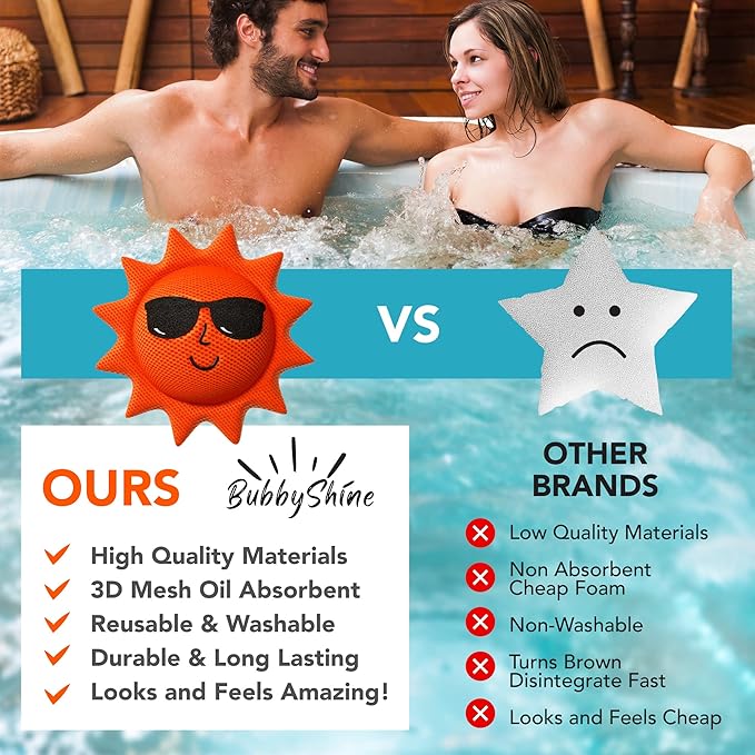 Hot Tub Scum Absorber for Spa Cleaner - Hot Tub Accessories for Adults, Hot Tub Scum Sponge for Hot Tub Oil Absorbing Sponge for Hot Tub Skimmer, Hot Tub Sponge Scum Remover