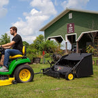 Brinly STS-42BHDK-A 42" Tow-Behind Lawn Sweeper with Dethatcher and Hamper Windscreen