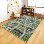 Analog ABC Kids Rug Playroom Car Rug Play Mat City Life Road Rug for Cars Fun City Map for Carpet for Bedroom Boys (39 * 59 inches, Charming Township)