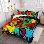 Axolotl Motocross Bedding Set Full,Dirt Bike Comforter Set,Extreme Sports Bedding,Motorcycle Racer Comforter Set Motocross Comforter Motor Vehicles Biker for Boys Kids Teens Men,1 Quilt 2 Pillowcases