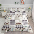 Datura home Happy Camper Comforter Set Rustic Lodge and Camper Deer Printed Quilt Bedding Set with 1 Comforter and 2 Pillowcases for Boys and Girls Bedroom All Season(Camper Full)
