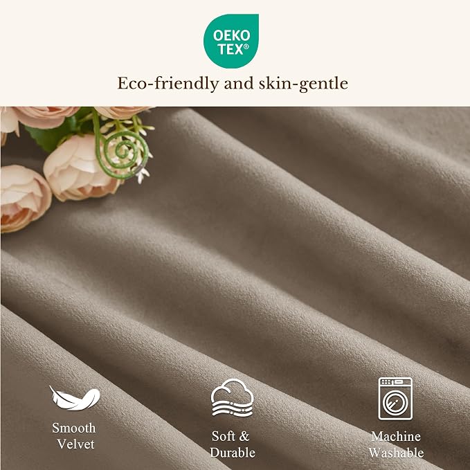 Camel Beige Scalloped Valance Curtains 52x18 Inch 1 Panel | Premium Velvet Wavy Short Curtains for Kitchen Windows, Neutral Home Decor Window Treatment for Farmhouse